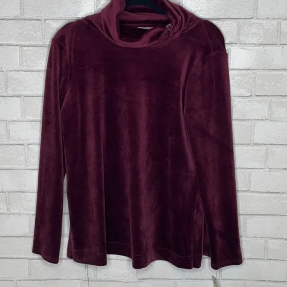 NWT Dana Buchman Cowl Neck Long Sleeve - Picture 2 of 8